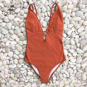 CupShe Scarlett Red One Piece Swimsuit XL